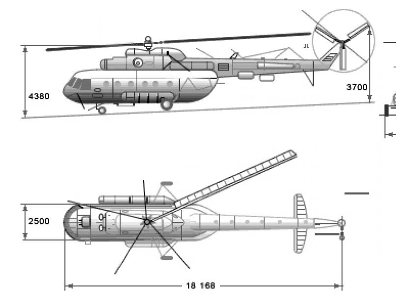 Схема вертолета ми 8